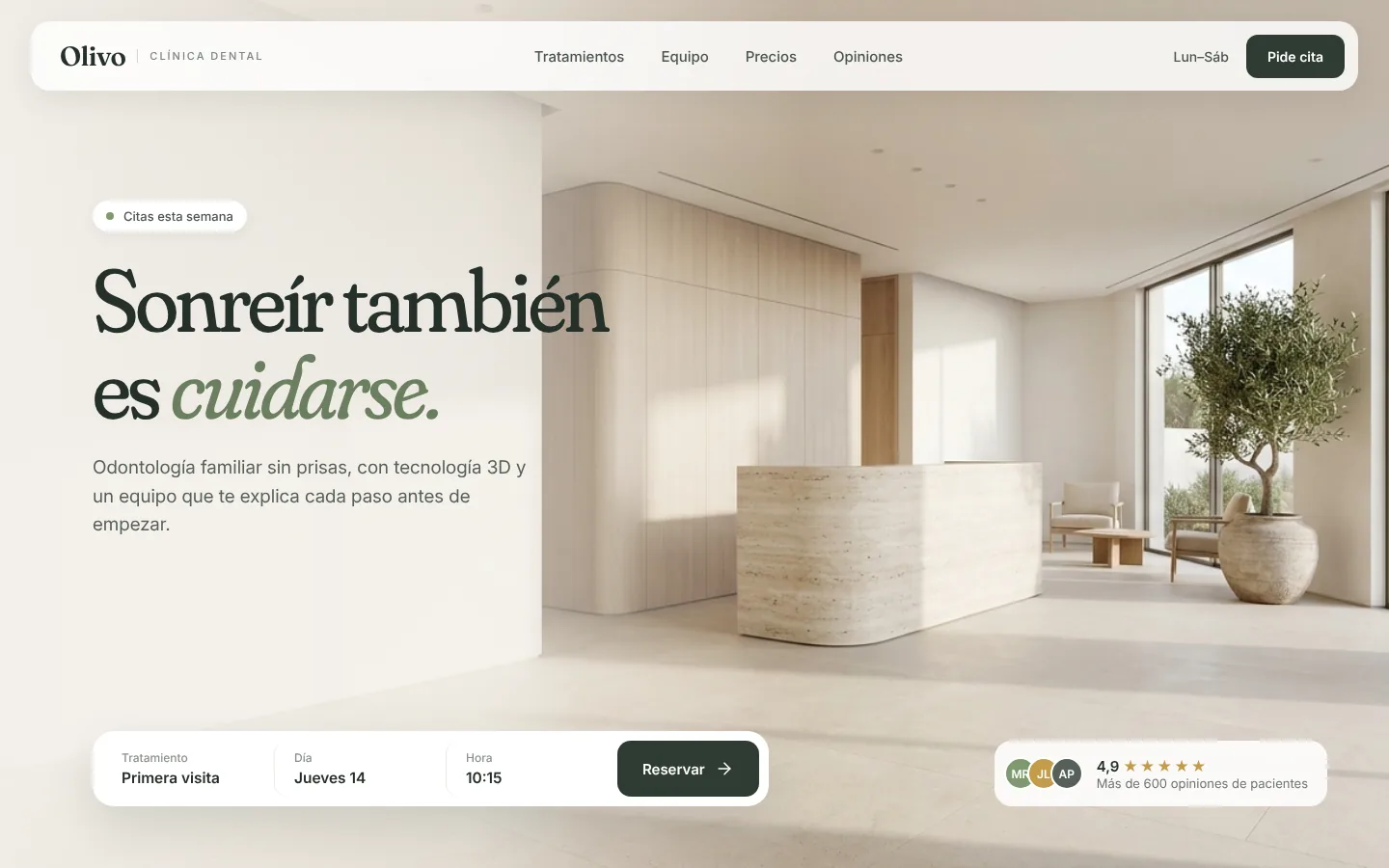 Web de muestra de Clínica Olivo, clínica dental
